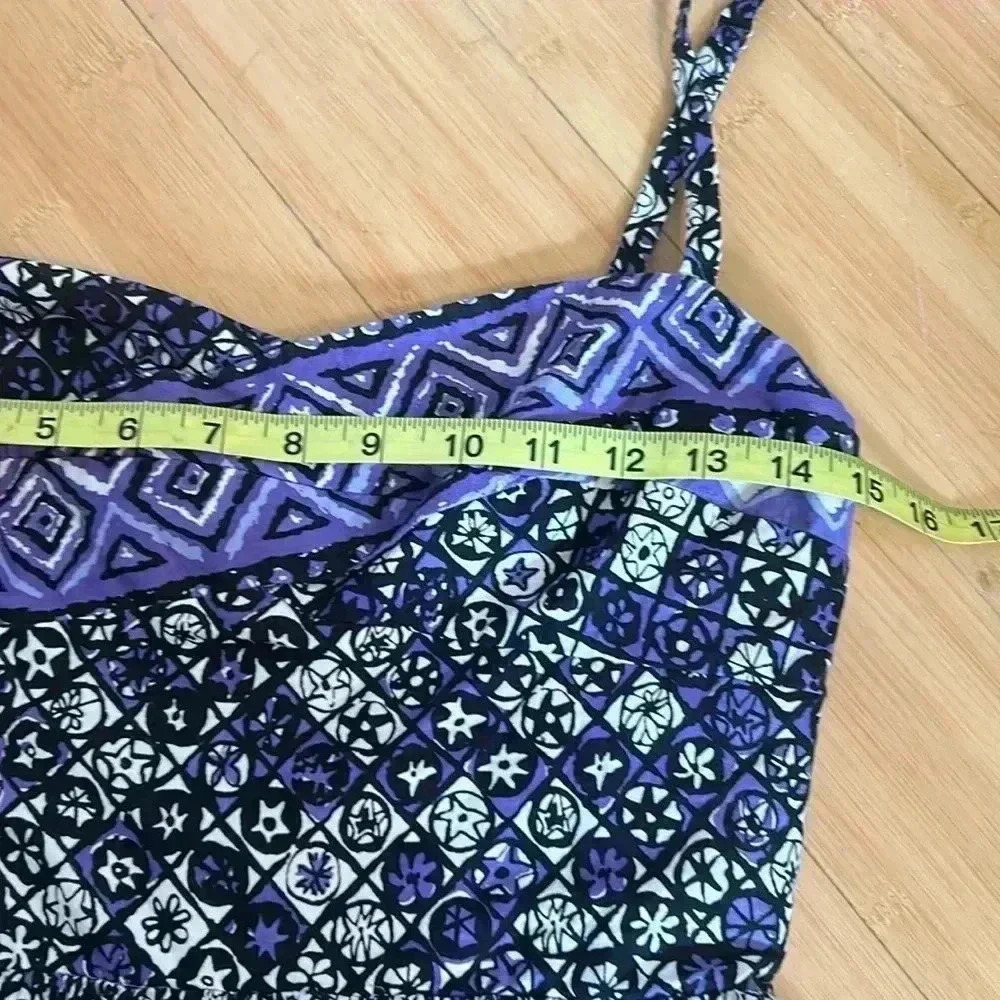 Tori Richard Fit and Flare Starfish Print Purple, Black, & White Dress size 4 - Picture 6 of 11
